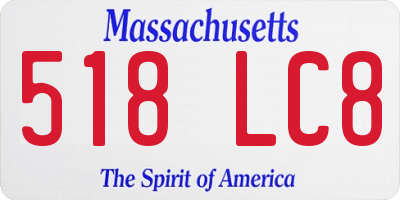 MA license plate 518LC8