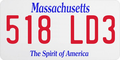 MA license plate 518LD3