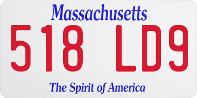 MA license plate 518LD9
