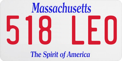 MA license plate 518LE0