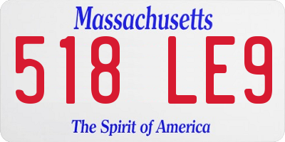 MA license plate 518LE9