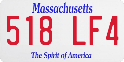 MA license plate 518LF4