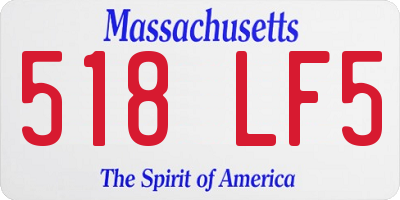 MA license plate 518LF5