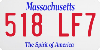 MA license plate 518LF7