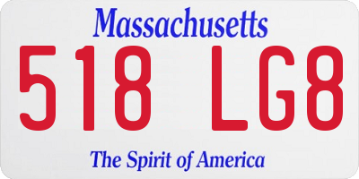 MA license plate 518LG8