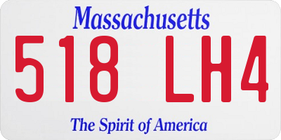MA license plate 518LH4