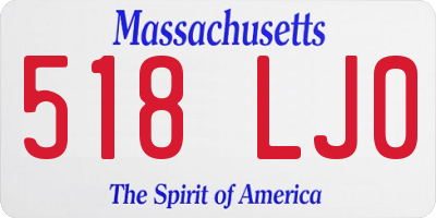 MA license plate 518LJ0