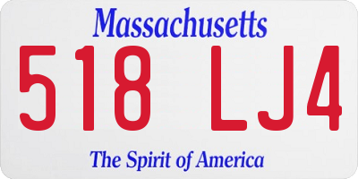 MA license plate 518LJ4