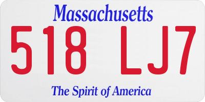 MA license plate 518LJ7