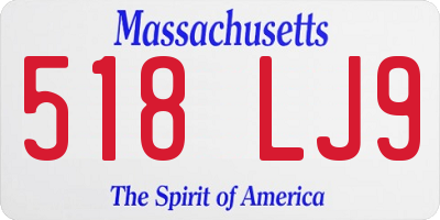 MA license plate 518LJ9