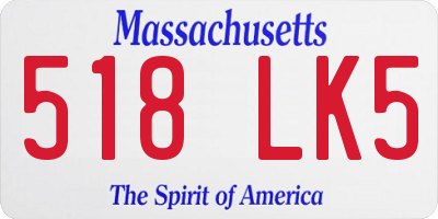 MA license plate 518LK5