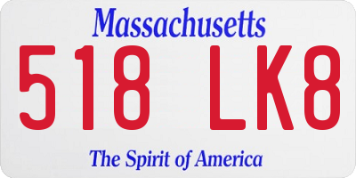 MA license plate 518LK8