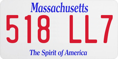 MA license plate 518LL7
