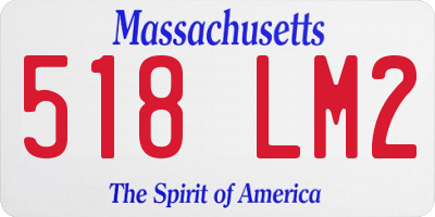 MA license plate 518LM2