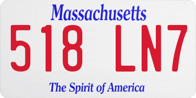 MA license plate 518LN7