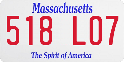 MA license plate 518LO7