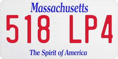 MA license plate 518LP4