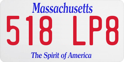 MA license plate 518LP8