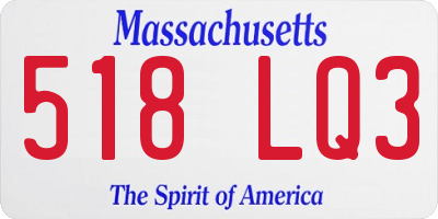MA license plate 518LQ3