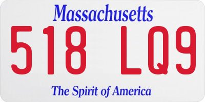 MA license plate 518LQ9
