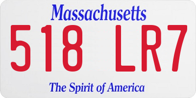 MA license plate 518LR7