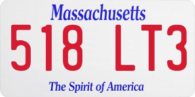 MA license plate 518LT3