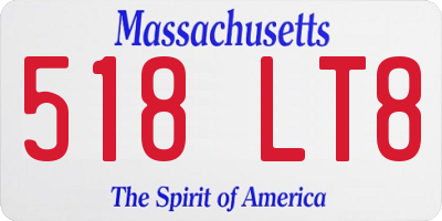 MA license plate 518LT8