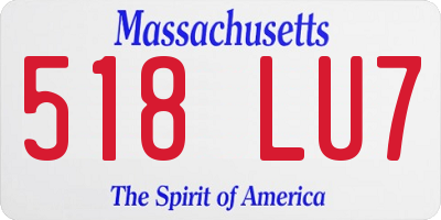 MA license plate 518LU7
