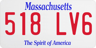 MA license plate 518LV6