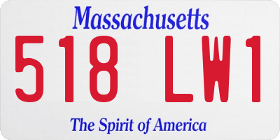 MA license plate 518LW1