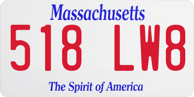 MA license plate 518LW8