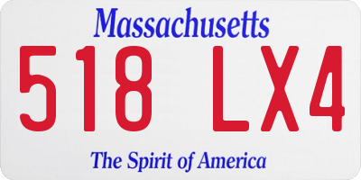MA license plate 518LX4