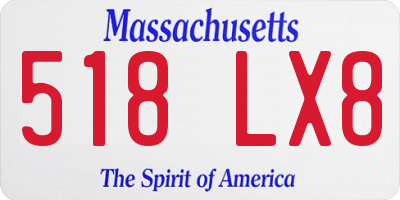 MA license plate 518LX8