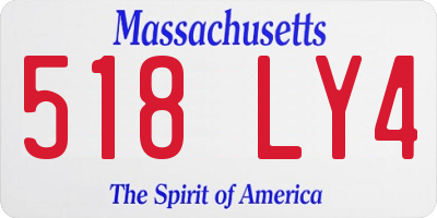 MA license plate 518LY4