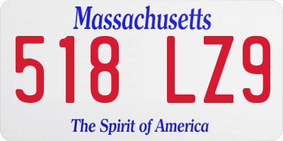 MA license plate 518LZ9