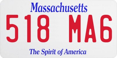 MA license plate 518MA6
