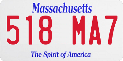 MA license plate 518MA7