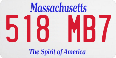 MA license plate 518MB7