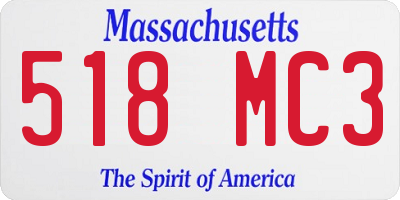 MA license plate 518MC3