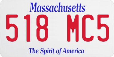 MA license plate 518MC5