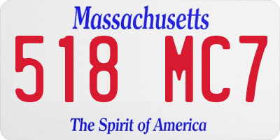 MA license plate 518MC7