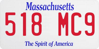 MA license plate 518MC9
