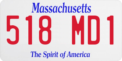 MA license plate 518MD1
