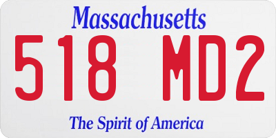 MA license plate 518MD2