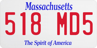 MA license plate 518MD5