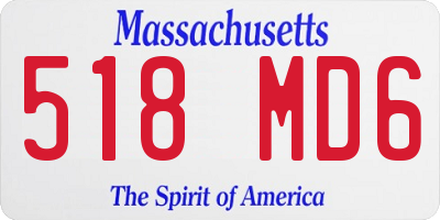 MA license plate 518MD6