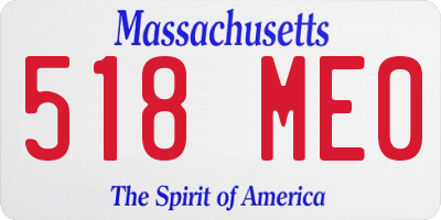MA license plate 518ME0