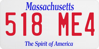 MA license plate 518ME4