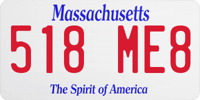 MA license plate 518ME8