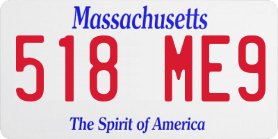 MA license plate 518ME9
